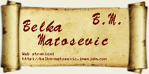 Belka Matošević vizit kartica